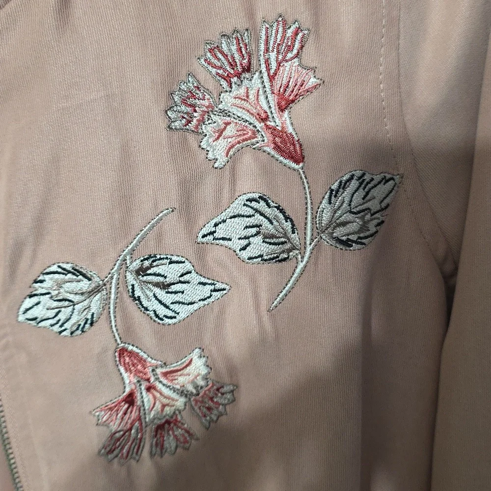 Odyn Embroidered Bomber Jacket Full Zipper Side Pockets Size 1X - Picture 2 of 4